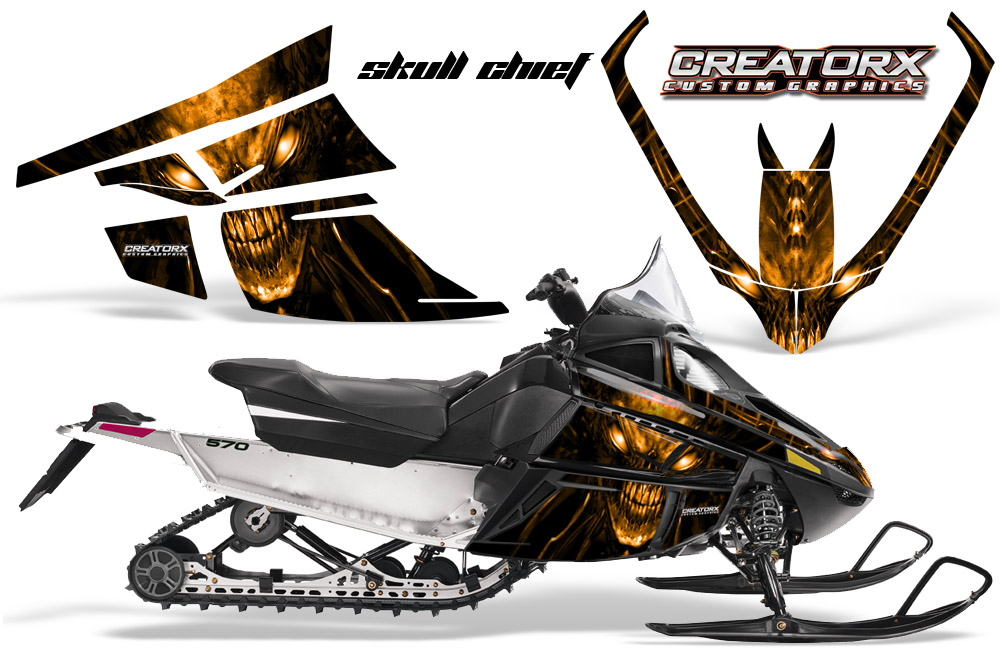 Arctic Cat F Series Graphics Kit Skull Chief Orange